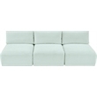 Meridian Furniture 3-Piece Mint Corduroy Performance Fabric Modular Sofa
