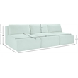 Meridian Furniture 3-Piece Mint Corduroy Performance Fabric Modular Sofa