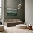 Meridian Furniture 3-Piece Taupe Corduroy Performance Fabric Modular Sofa