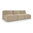 Meridian Furniture 3-Piece Taupe Corduroy Performance Fabric Modular Sofa