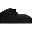 Meridian Furniture 3-Piece Black Corduroy Performance Fabric Modular Sectional