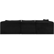 Meridian Furniture 3-Piece Black Corduroy Performance Fabric Modular Sectional