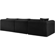 Meridian Furniture 3-Piece Black Corduroy Performance Fabric Modular Sectional