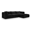 Meridian Furniture 3-Piece Black Corduroy Performance Fabric Modular Sectional