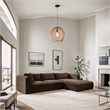 Meridian Furniture 3-Piece Brown Corduroy Performance Fabric Modular Sectional