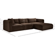 Meridian Furniture 3-Piece Brown Corduroy Performance Fabric Modular Sectional