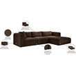Meridian Furniture 3-Piece Brown Corduroy Performance Fabric Modular Sectional