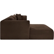 Meridian Furniture 3-Piece Brown Corduroy Performance Fabric Modular Sectional