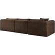 Meridian Furniture 3-Piece Brown Corduroy Performance Fabric Modular Sectional
