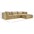 Meridian Furniture 3-Piece Camel Corduroy Performance Fabric Modular Sectional