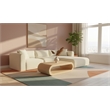 Meridian Furniture 3-Piece Cream Corduroy Performance Fabric Modular Sectional