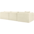 Meridian Furniture 3-Piece Cream Corduroy Performance Fabric Modular Sectional
