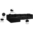 Meridian Furniture 5-Piece Black Corduroy Performance Fabric Modular Sectional