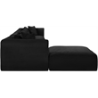 Meridian Furniture 5-Piece Black Corduroy Performance Fabric Modular Sectional
