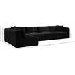 Meridian Furniture 5-Piece Black Corduroy Performance Fabric Modular Sectional