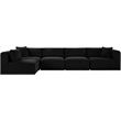 Meridian Furniture 5-Piece Black Corduroy Performance Fabric Modular Sectional