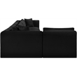 Meridian Furniture 5-Piece Black Corduroy Performance Fabric Modular Sectional