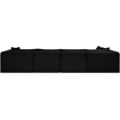 Meridian Furniture 5-Piece Black Corduroy Performance Fabric Modular Sectional