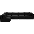 Meridian Furniture 5-Piece Black Corduroy Performance Fabric Modular Sectional