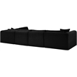 Meridian Furniture 5-Piece Black Corduroy Performance Fabric Modular Sectional