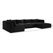 Meridian Furniture 5-Piece Black Corduroy Performance Fabric Modular Sectional