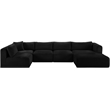 Meridian Furniture 5-Piece Black Corduroy Performance Fabric Modular Sectional