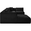 Meridian Furniture 5-Piece Black Corduroy Performance Fabric Modular Sectional