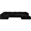 Meridian Furniture 5-Piece Black Corduroy Performance Fabric Modular Sectional