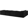 Meridian Furniture 5-Piece Black Corduroy Performance Fabric Modular Sectional