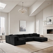 Meridian Furniture 6-Piece Black Corduroy Performance Fabric Modular Sectional