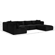 Meridian Furniture 6-Piece Black Corduroy Performance Fabric Modular Sectional