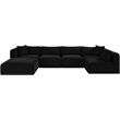 Meridian Furniture 6-Piece Black Corduroy Performance Fabric Modular Sectional