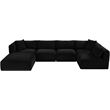 Meridian Furniture 6-Piece Black Corduroy Performance Fabric Modular Sectional