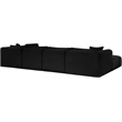 Meridian Furniture 6-Piece Black Corduroy Performance Fabric Modular Sectional