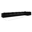 Meridian Furniture 7-Piece Black Corduroy Performance Fabric Modular Sectional