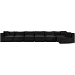 Meridian Furniture 7-Piece Black Corduroy Performance Fabric Modular Sectional