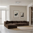 Meridian Furniture 5-Piece Brown Corduroy Performance Fabric Modular Sectional
