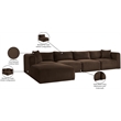 Meridian Furniture 5-Piece Brown Corduroy Performance Fabric Modular Sectional