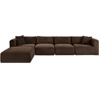 Meridian Furniture 5-Piece Brown Corduroy Performance Fabric Modular Sectional