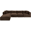 Meridian Furniture 5-Piece Brown Corduroy Performance Fabric Modular Sectional