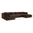 Meridian Furniture 5-Piece Brown Corduroy Performance Fabric Modular Sectional