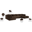 Meridian Furniture 5-Piece Brown Corduroy Performance Fabric Modular Sectional