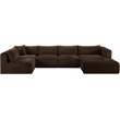 Meridian Furniture 5-Piece Brown Corduroy Performance Fabric Modular Sectional