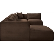 Meridian Furniture 5-Piece Brown Corduroy Performance Fabric Modular Sectional