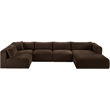 Meridian Furniture 5-Piece Brown Corduroy Performance Fabric Modular Sectional