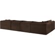 Meridian Furniture 5-Piece Brown Corduroy Performance Fabric Modular Sectional