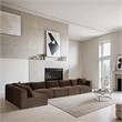 Meridian Furniture 6-Piece Brown Corduroy Performance Fabric Modular Sectional