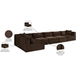 Meridian Furniture 6-Piece Brown Corduroy Performance Fabric Modular Sectional