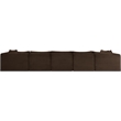 Meridian Furniture 6-Piece Brown Corduroy Performance Fabric Modular Sectional