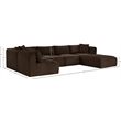 Meridian Furniture 6-Piece Brown Corduroy Performance Fabric Modular Sectional